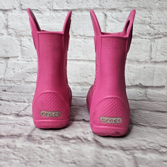 Croce Girls Rain Boots Pink Size 10 - Picture 8 of 11
